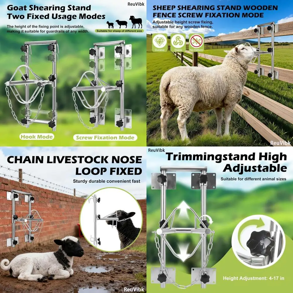 

Adjustable Height Stainless Steel Sheep and Goat Shearing, Trimming, and Milking Stand