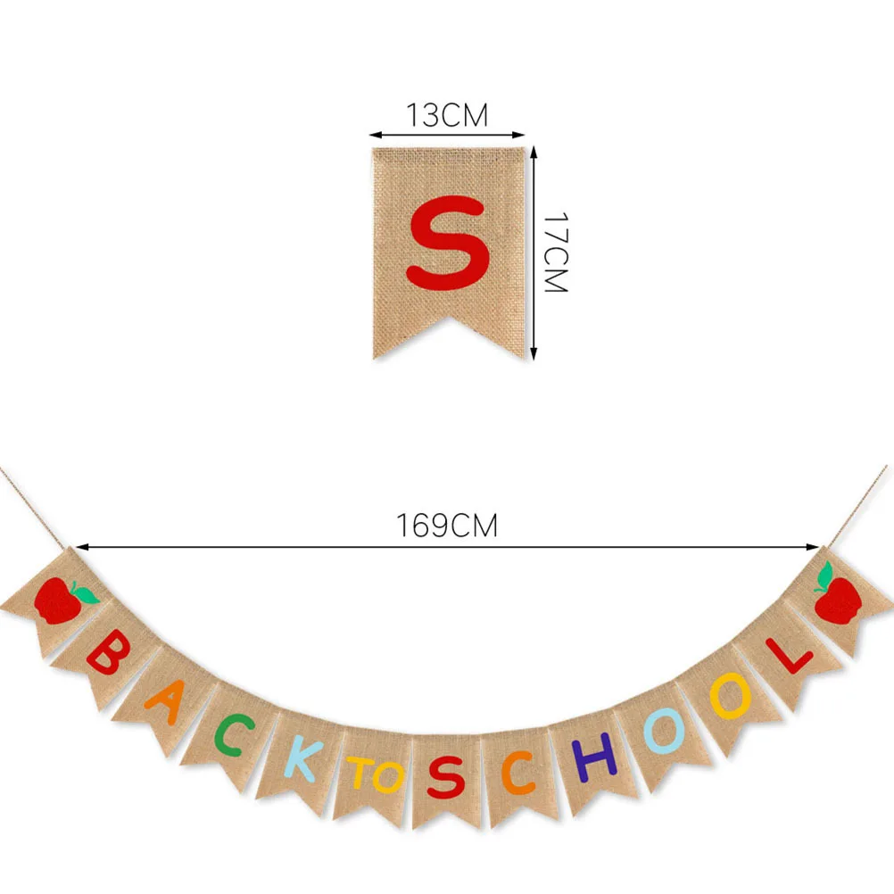 لافتة العودة إلى المدرسة من الخيش المعلقة لتزيين الحفلات بدءا سحب المدرسة وديكور الفصول الدراسية في اليوم الأول