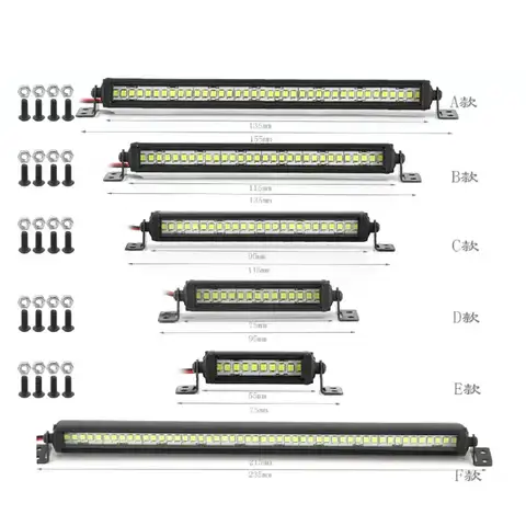 55/75/95/115/135/215mm LED 라이트 바 지붕 램프 조명 Axial SCX10 90046 Traxxas TRX4 슬래시 Rustler 1/8 1/10 RC 자동차 업그레이드