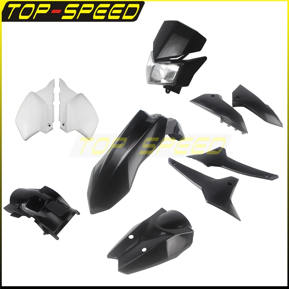 Motocross Plastic Fairing Kit Headlight Mudguard Fender Radiator Shroud Side Panel For Kawasaki KLX250 D-tracker X 250 2008-2019
