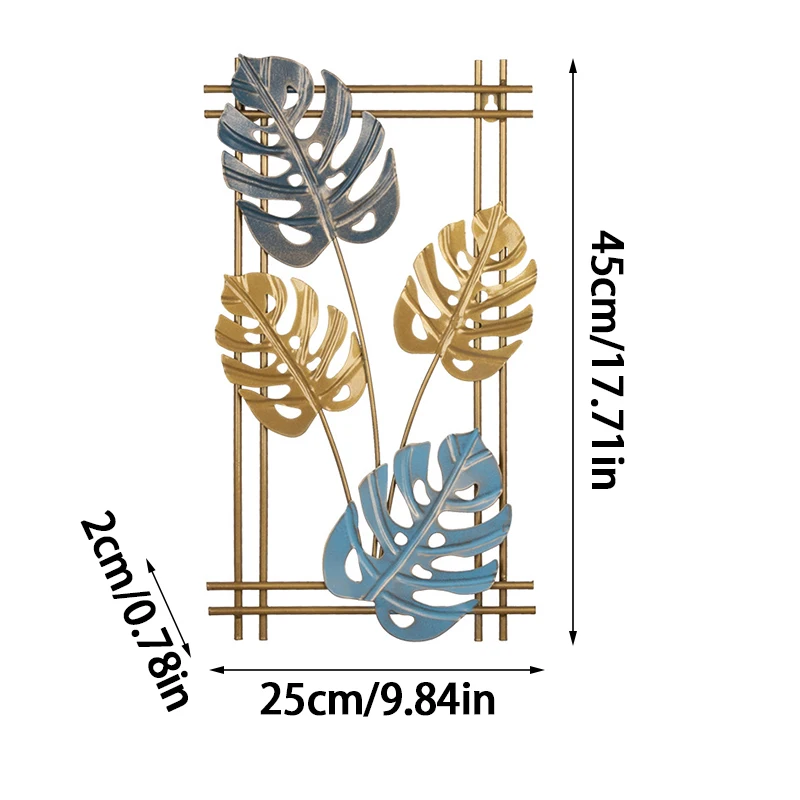 Nordic metallo ferro battuto foglia appeso a parete ornamento pianta Ginkgo palma foglie d\'acero ciondolo a parete soggiorno camera da letto