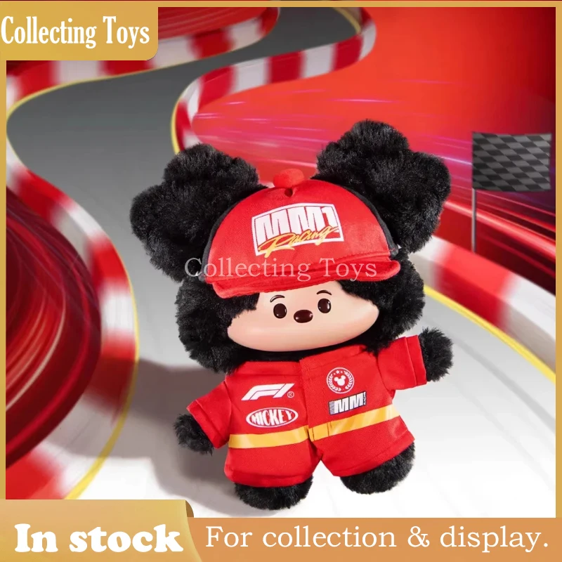 In Stock Miniso Disney Mickey F1 Speed Life Series Vinyl Plush Pendant Collectible Bag Keychain Gift For F1 And Mickey Fans Toys