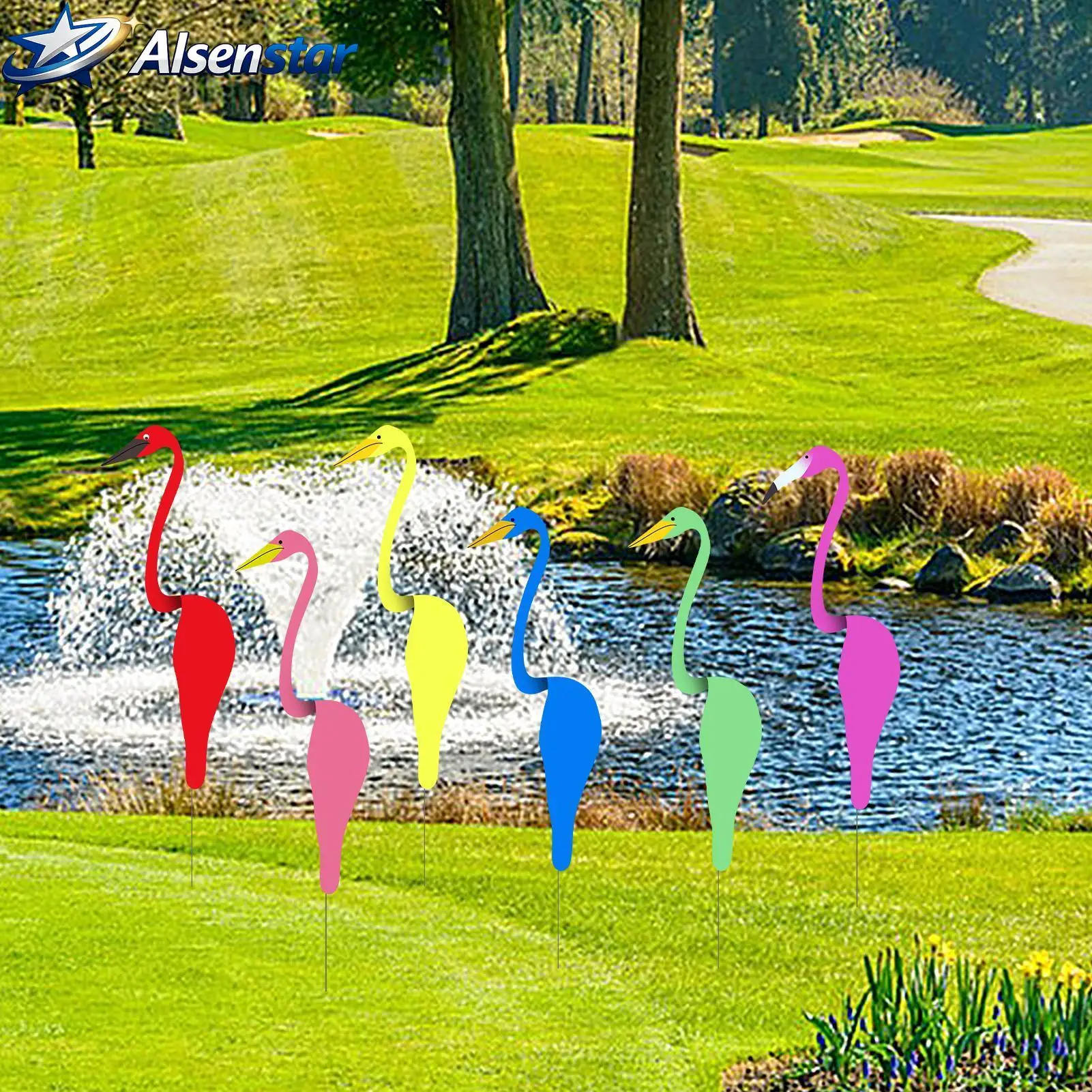 2Pcs Flamingo Wind Spinner Garden Metal Art Wind Spinner Garden Flamingo Wind Swirl Bird Metal Lawn Garden Art Decoration - view 2