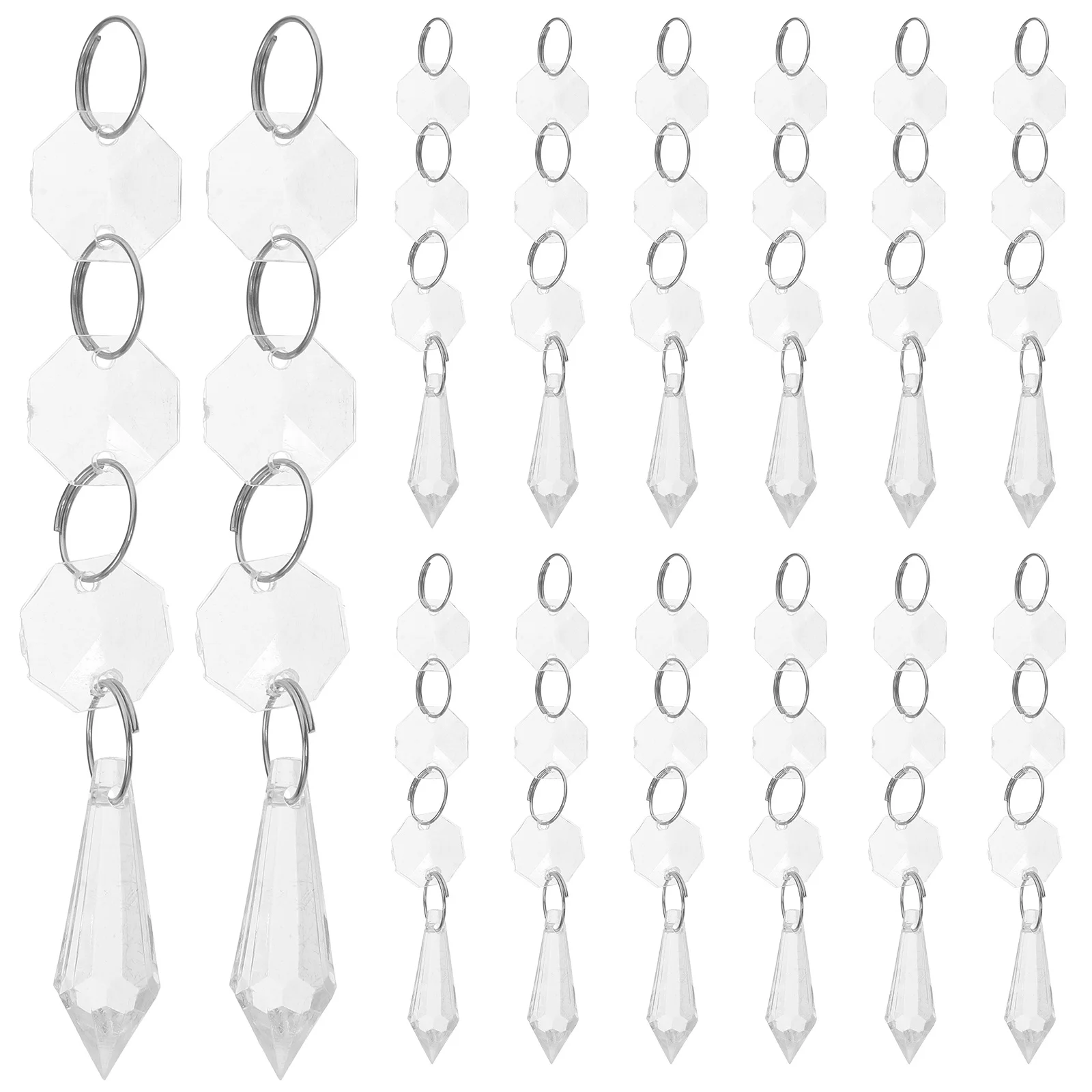 

20Pcs Octagonal Acrylic Bead String Crystal Hanging Pendant Wedding Party Decorative Crystal Ornaments Hanging Light Pendant