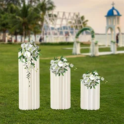 3 uds/5 uds centros de mesa de boda jarrones de cartón-pedestales plegables columnas exhibición soporte de flores para decoraciones de mesas de fiesta