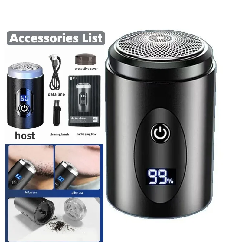 

Multi-functional 211-Portable Travel & Home Washable Electric Razor - USB Mini Men's Shaver with Alloy Body & Digital Display