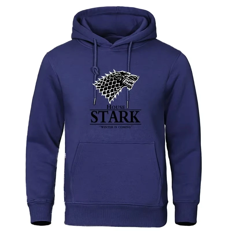 2025House Stark men's printed hoodie hip-hop streetwear casual fashion spring and autumn fashion hooded hoodie