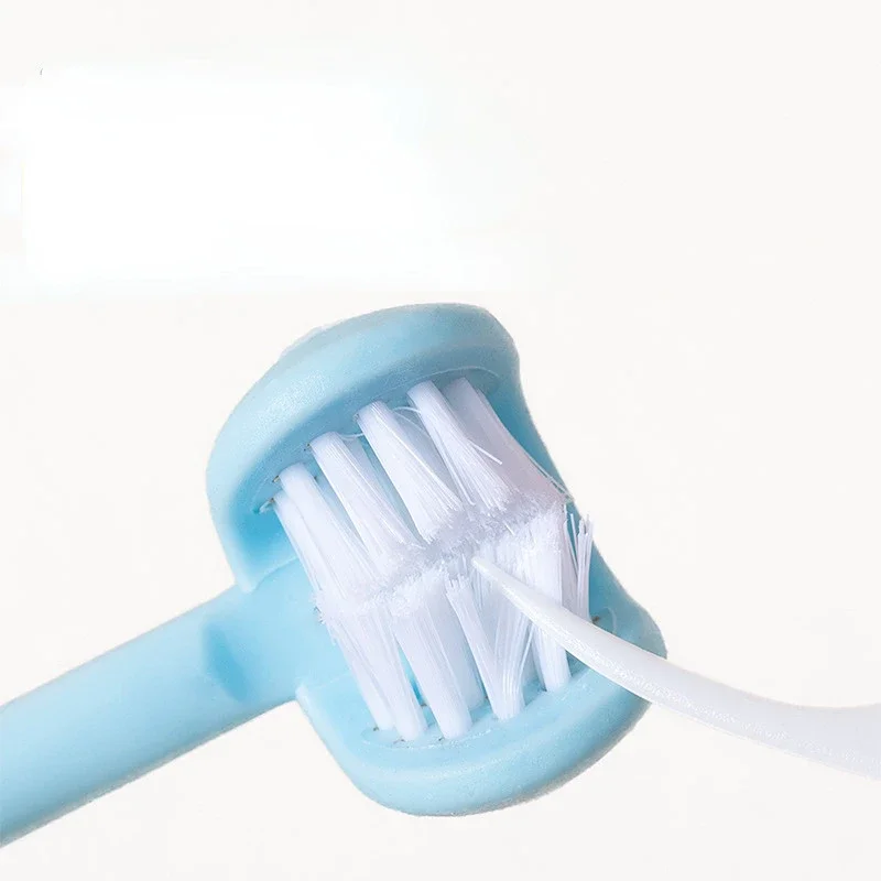 Brosse à dents souple à trois côtés pour bébé, soins de santé bucco-dentaire avec poignée antidérapante, pour enfants de 3 à 12 ans, 360 °