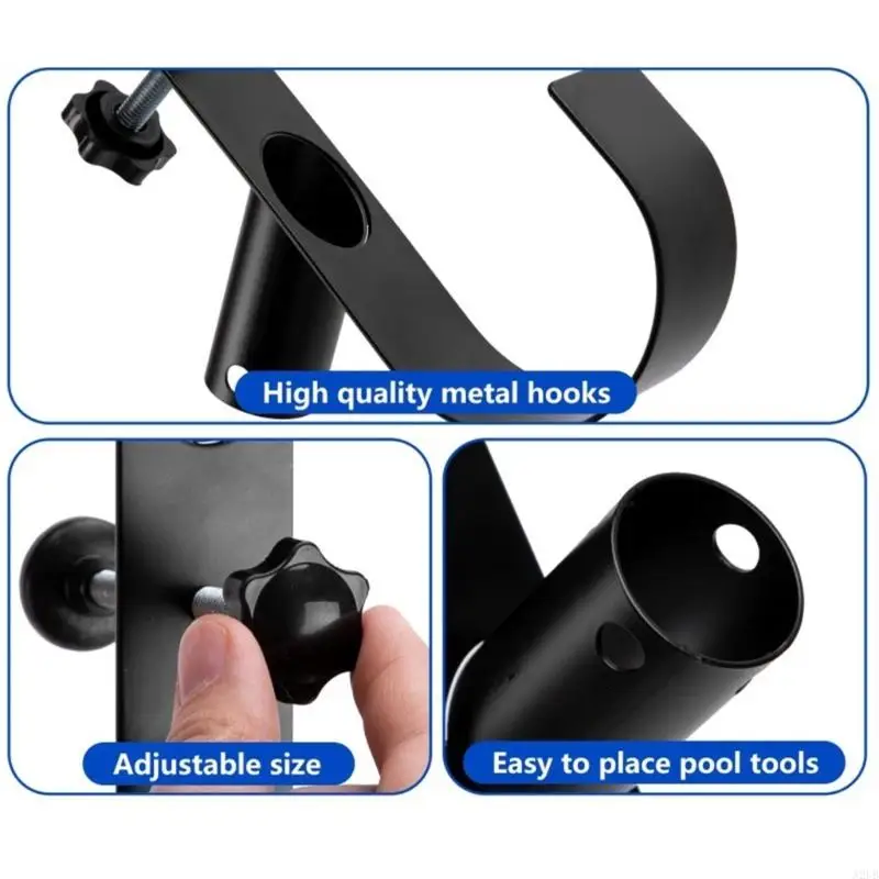 Flexible Pool-Aufhänger, Set mit 2 starken metallischen Aufhängeklemmen für Schwimmbadzubehör und Wartungsausrüstung A2UB – Detail 2