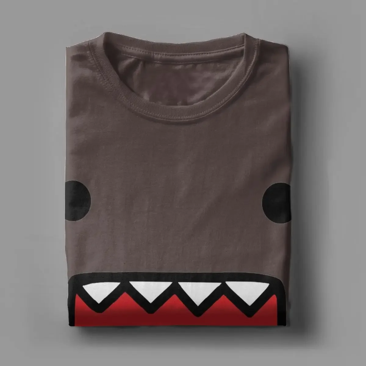 Domo Kun Doll Face T Shirts Men\'s Cotton Crazy T-Shirts Crew Neck Tee Shirt Short Sleeve Tops Adult