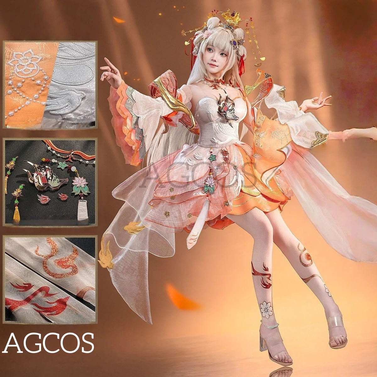 

Костюм для косплея AGCOS Honor of Kings Xi Shi на День святого Валентина, женские наряды, платья, игровые костюмы, косплей