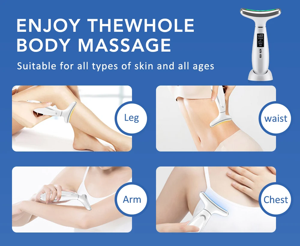 Heiß & Kühlung Mikrostrom Gesicht Hals Lift Eis Kompresse Gesicht Massagegerät Hals Lifting Maschine Hautpflege Schrumpfen Poren Anti Falten