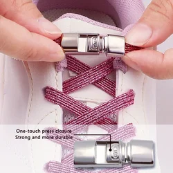 New Elastic Laces Sneakers Tennis No Tie Shoe Laces Glitter Shoelaces Without Ties Kids Adult Wide Shoelace Shoe Accessories