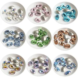 High Quality K9 Glass Pointed Bottom 10X14MM Oval Nail Art Rhinestone 3D DIY Manicure Decoration Crystal