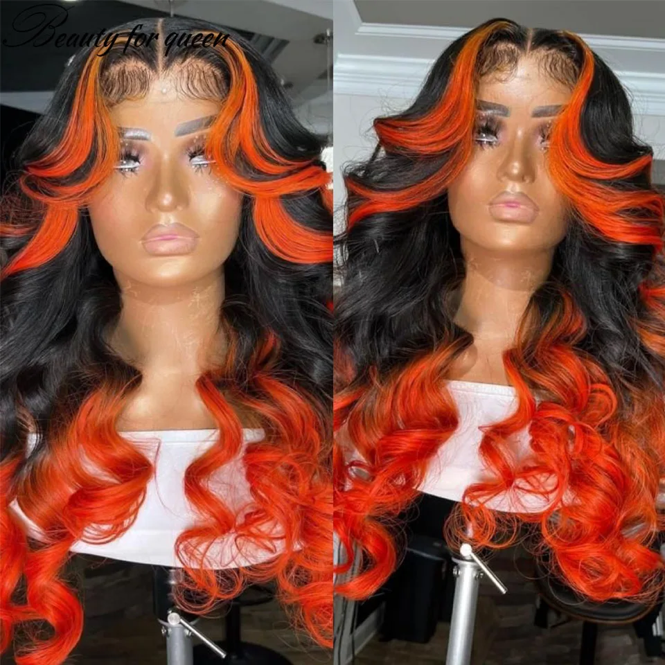 赤みがかったブラウン 13x4 レースフロントウィッグ 180% 密度人毛ウィッグ 100% キャラクター演技中にウィッグを着用するのに最適 HD