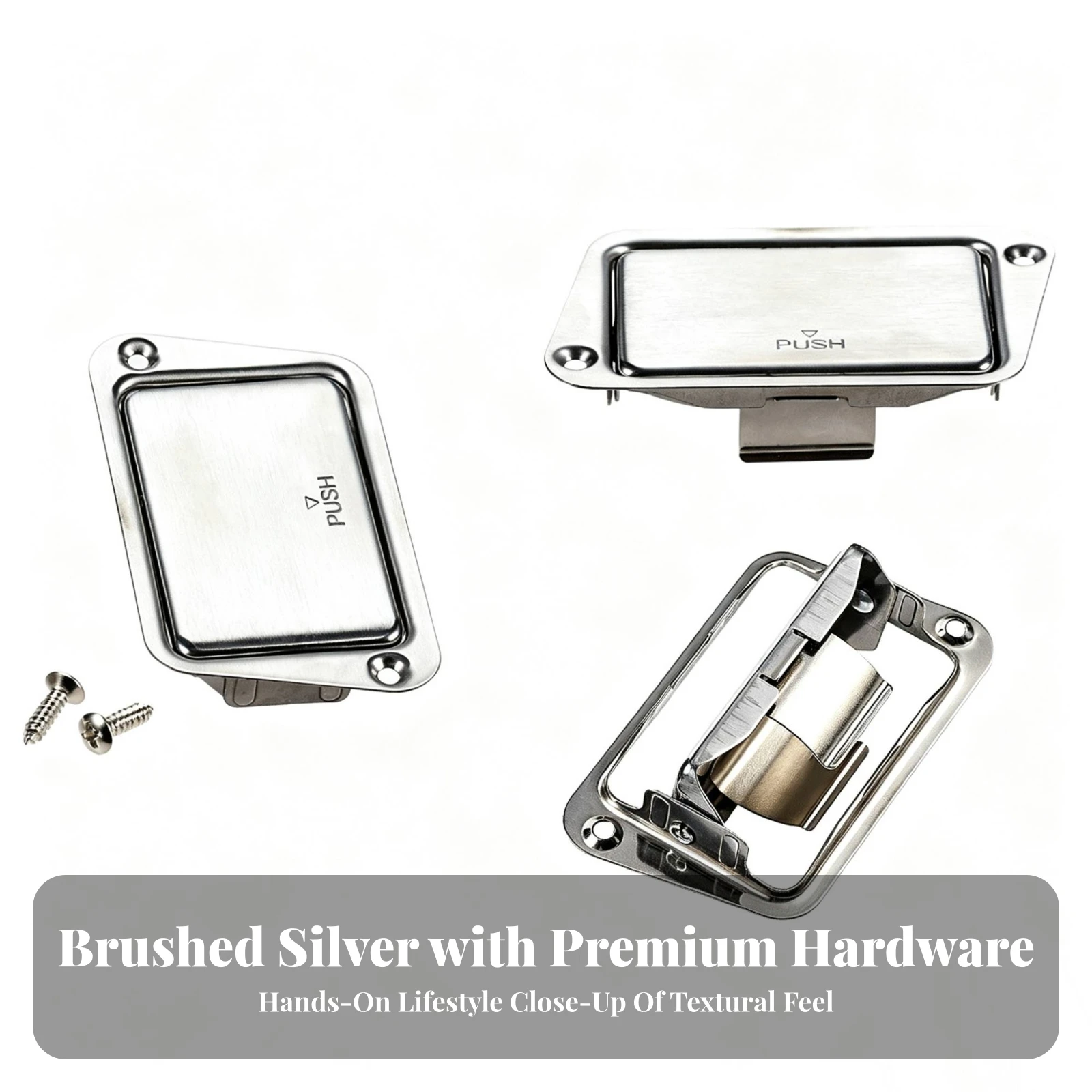 Guitar Battery Box Stainless Steel Metal Battery Case Hardware Push-Open Brushed for Luthier, Custom Builds