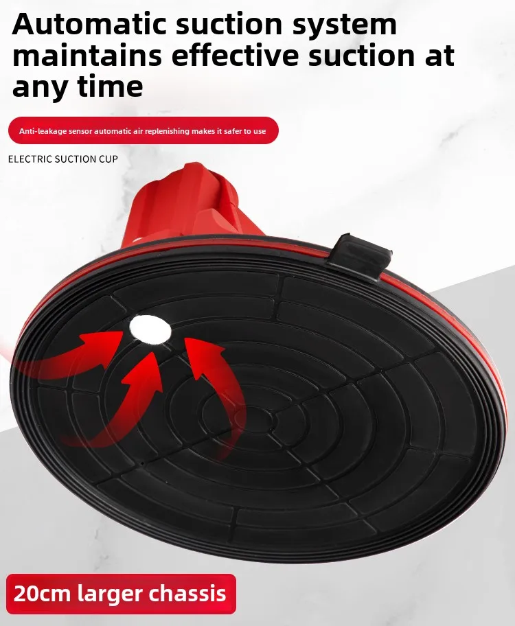 Electric Suction Cup, Ceramic Tile Automatic Air Filling, Large Floor Glass Strong Heavy Duty Lithium Battery Vacuum Fixed