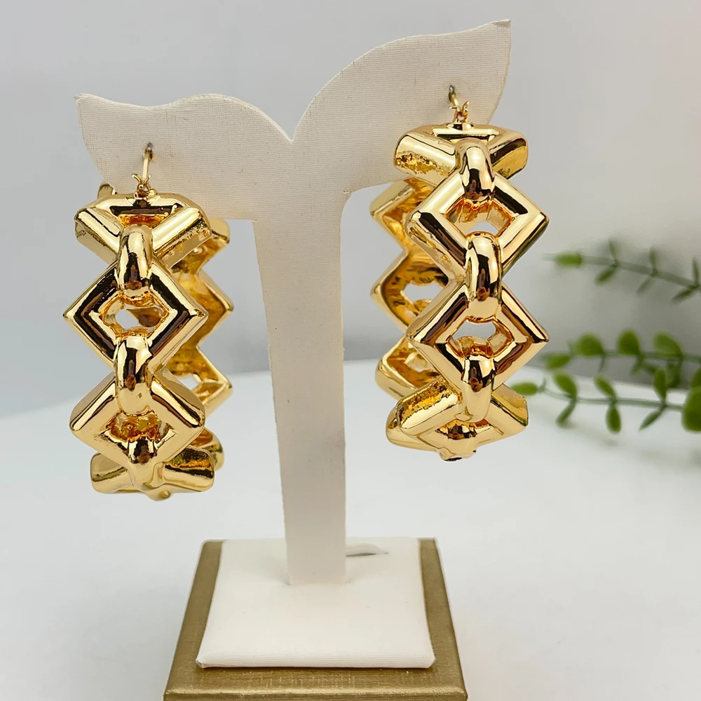 EMMA البرازيلي مجوهرات مطلية بالذهب النساء بيان كبير الأقراط الإناث كبيرة الحجم جريئة زهرة مجوهرات اكسسوارات هدايا