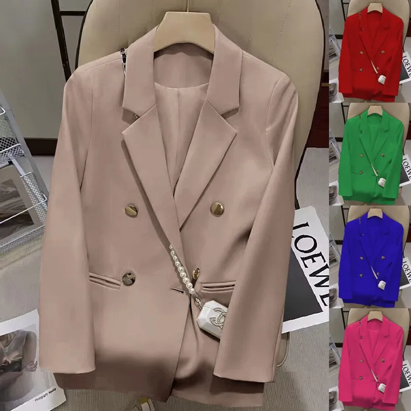 

Модный универсальный женский пиджак Slim Fit из полиэстера, стандартной толщины, новинка 2025 года, весенний сезон