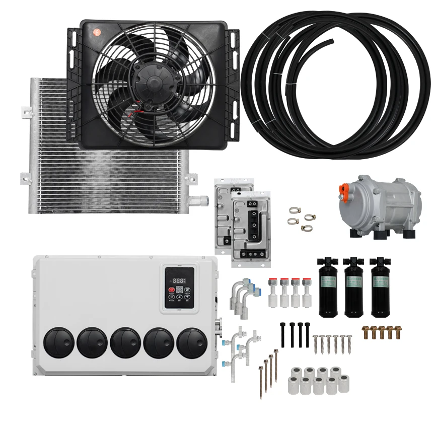 12v 24v air Conditioning Systems 24 Volt Roof Mounted air Condition Electric Ac Mini air Conditioner for Pure Car Truck Camper