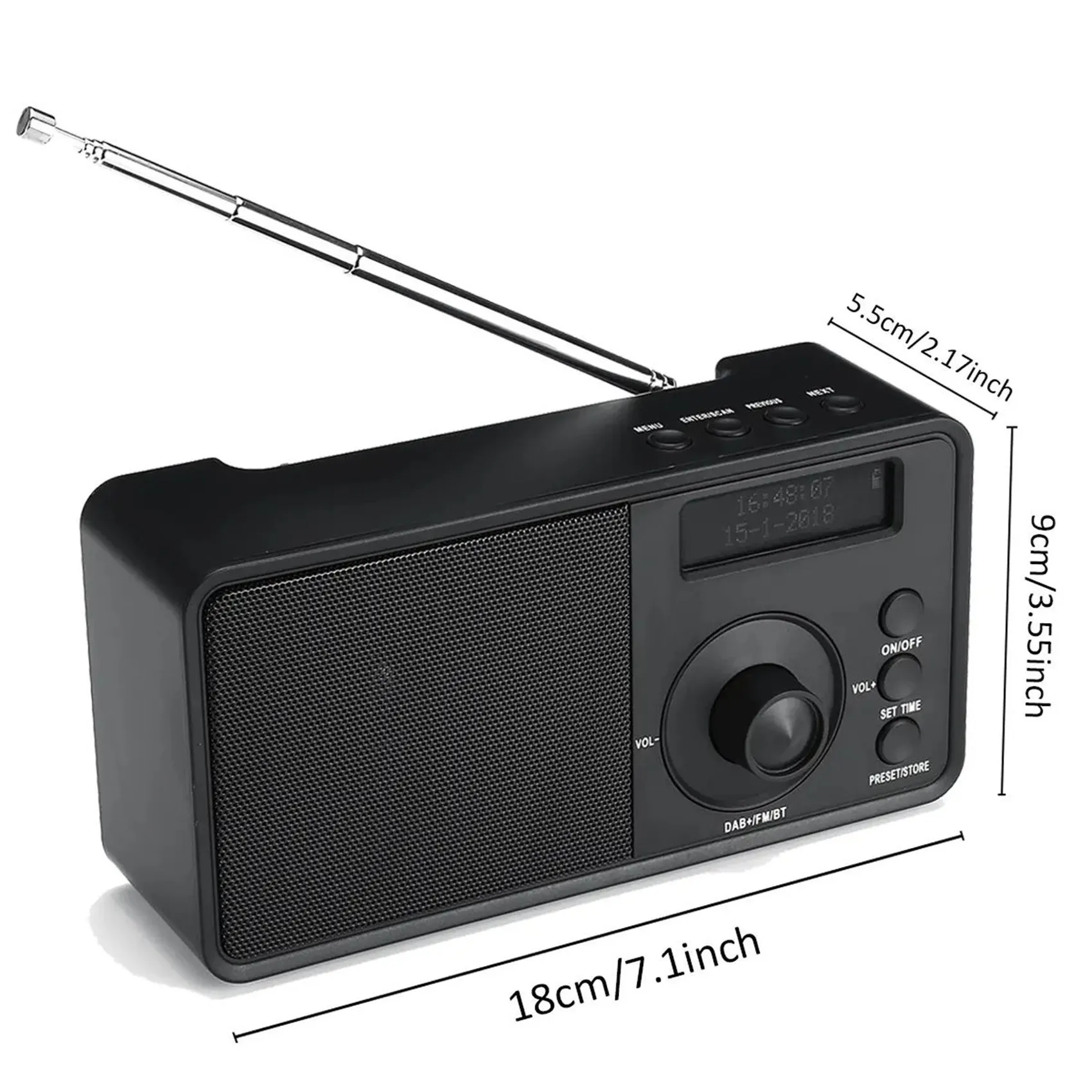 A14M 2X portátil + Radio Digital inalámbrico Bluetooth altavoz estéreo pantalla LCD auriculares para exteriores soporte despertador FM AUX