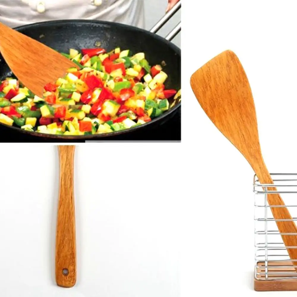 Bamboo Long Supplies Kitchen Utensil Fish Steak Wooden Turners Shovel Cooking Tools Spatula