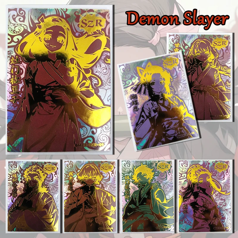 

Demon Slayer SZR colorful bronzing Card Kanroji Mitsuri Kamado Nanjirou Daki Rengoku Kyoujurou boy Toy collection Birthday gift