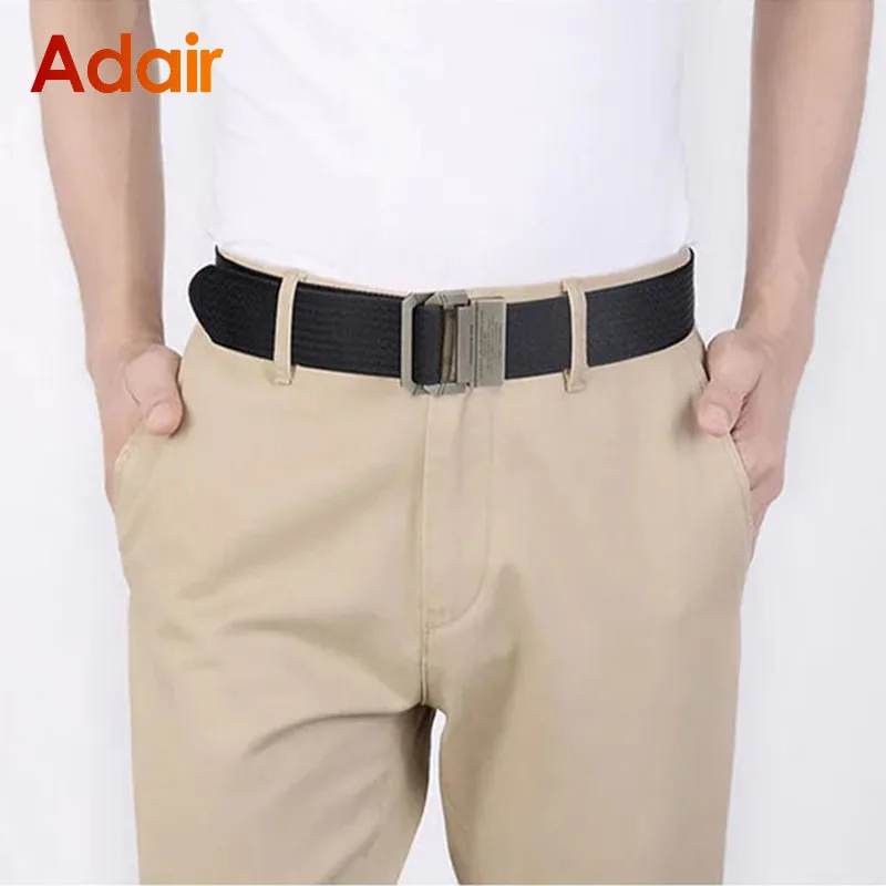 Men Casual Fabric Tactical Webbing Belts Nylon Canvas Jeans Belt Army Waist High Quality Luxury Designer Military Strap HB009