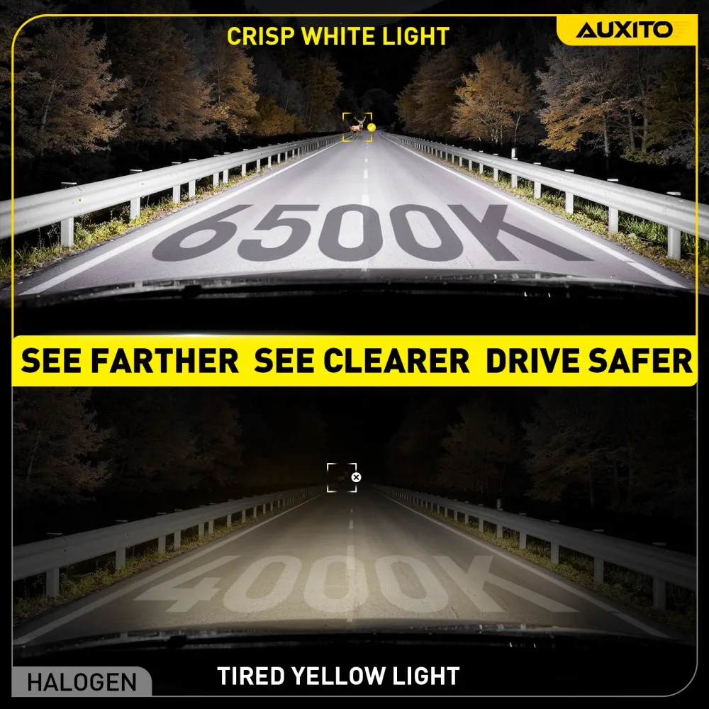 AUXITO 2Pcs 9005 HB3 LED Headlight Bulbs 9006 HB4 9012 HIR2 H8 H9 H11 LED Head Lamp with Fan Canbus Car Lights 60W 30000LM 12V