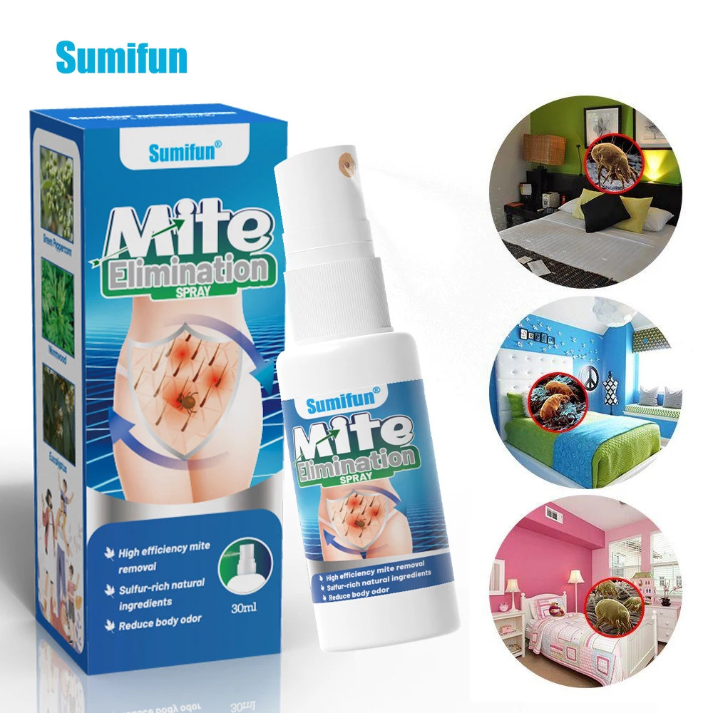 

Sumifun Pubic Lice Antibacterial Spray Scabies Lice Removal Anti-Itch Herbal Ointment Skin Care Anti-Mite Liquid 30Ml