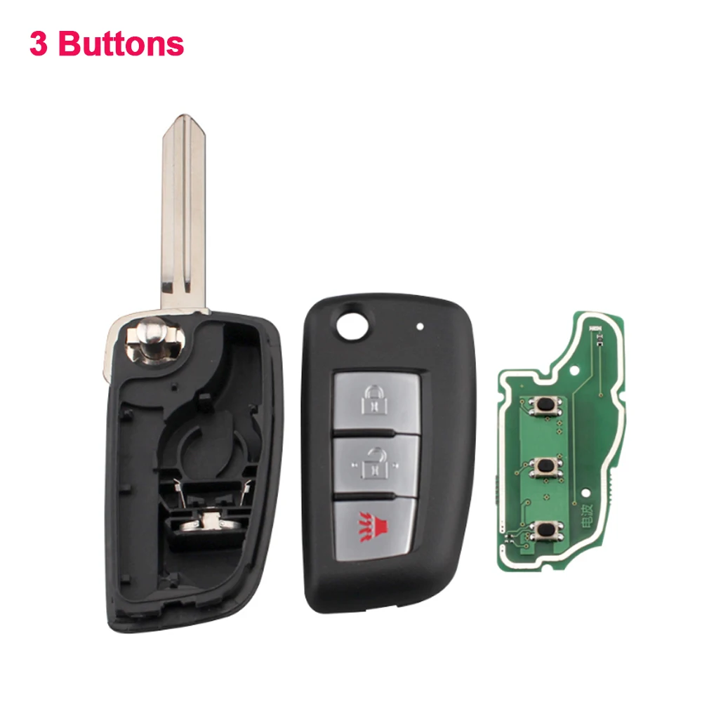 3/4 Buttons Remote Car Key ID46 Chip KBRASTU15 Keyless Entry Transmitter for Nissan Versa 2007-2013 Nissan Xterra 2005-2014