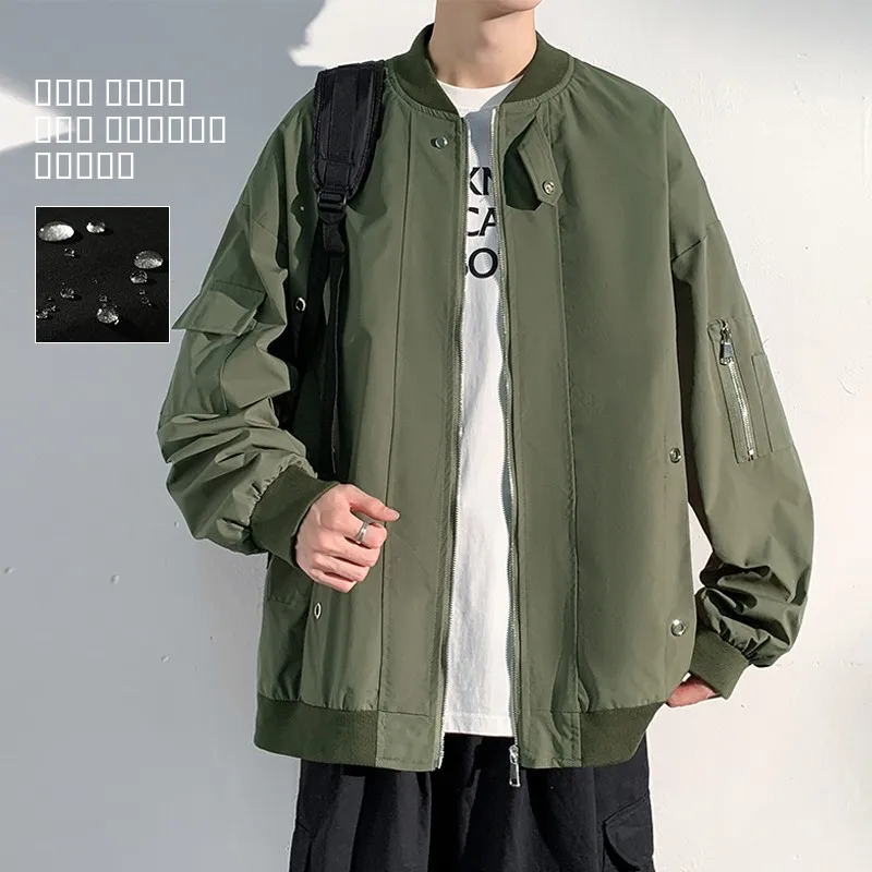 

Американская ретро-бейсбольная куртка в винтажном стиле для мужчин, весенне-осенняя трендовая куртка-пилот MA, мужская спортивная куртка свободного кроя с декоративной молнией