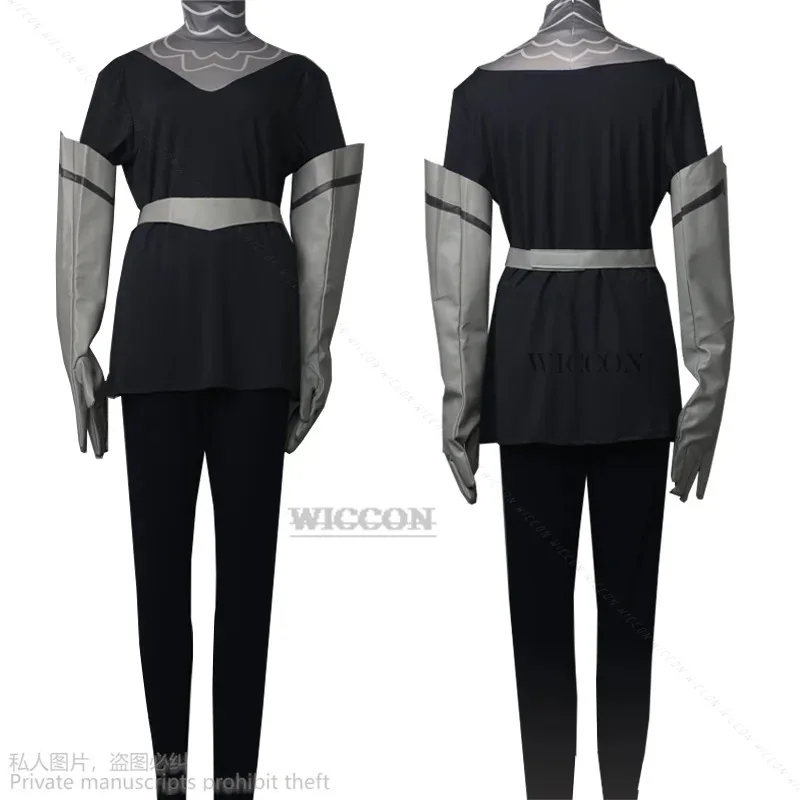 AAA 2025 하즈빈 루테 가발 헤일로 블랙 엔젤 코스프레 의상 신발 호텔 파이트 부츠 할로윈 카니발 파티 실버 색상 애니메이션 코스튬