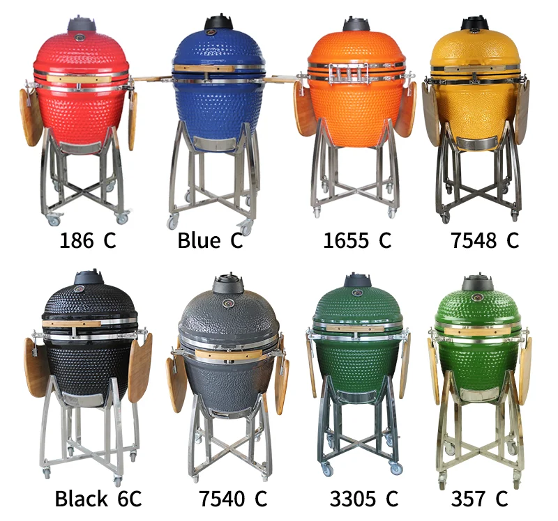 

Auplex OEM Керамическая рамка для барбекю Kamado Черно-зеленая рамка для барбекю 21-дюймовые угольные грили с уличной кухней