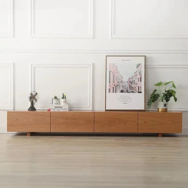 Nordic solid wood TV cabinet modern simple cherry wood audio-visual small apartment living room cabinet