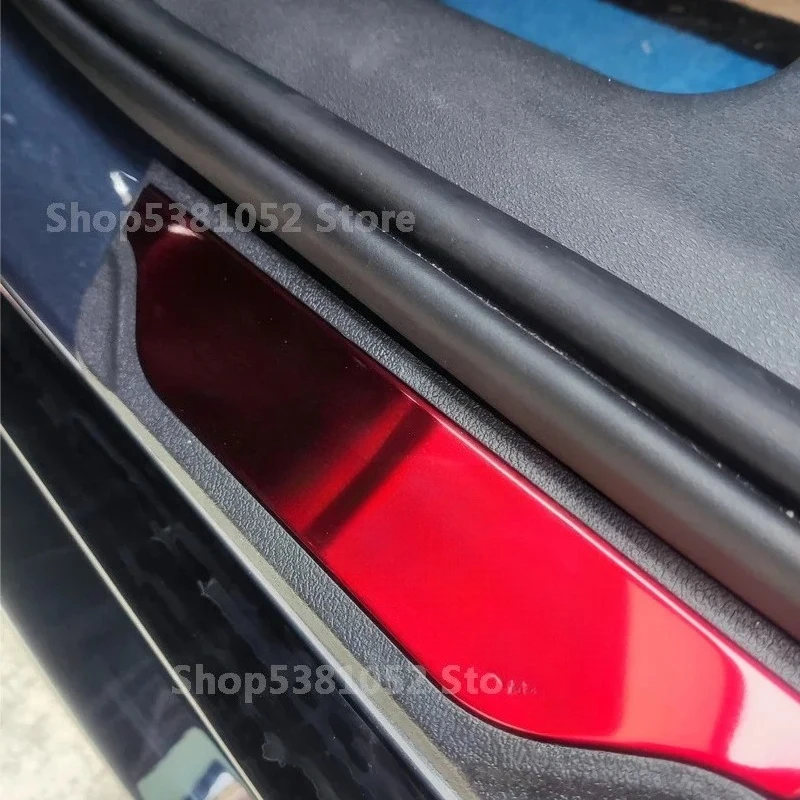 Auto Door Sill Cover Trim Stainless Steel Scuff Pedal Cover Protector Accessories for BYD Yuan Plus Atto 3 2021 2022 2023
