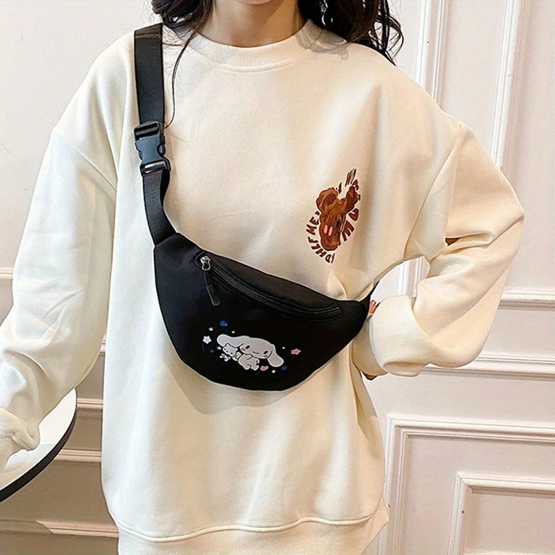 1pc Sanrio Cinnamon Roll Waterproof Chest Bag, which can be worn on one shoulder or crossbody, a portable phone bag,waist bag