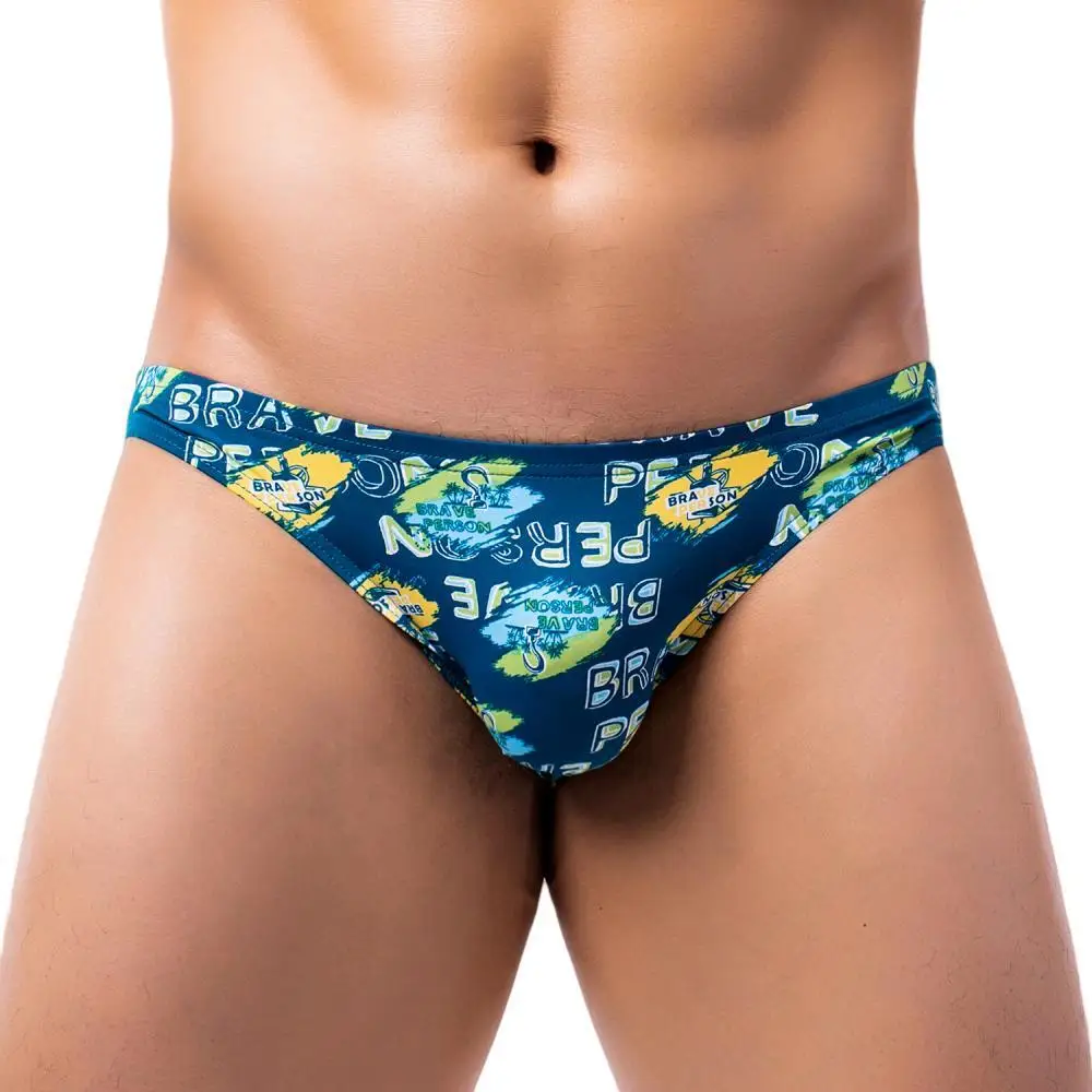 BRAVE PERSON Men\'s Underwear Briefs Nylon Print Male Panties Sexy Underpants Briefs for Man