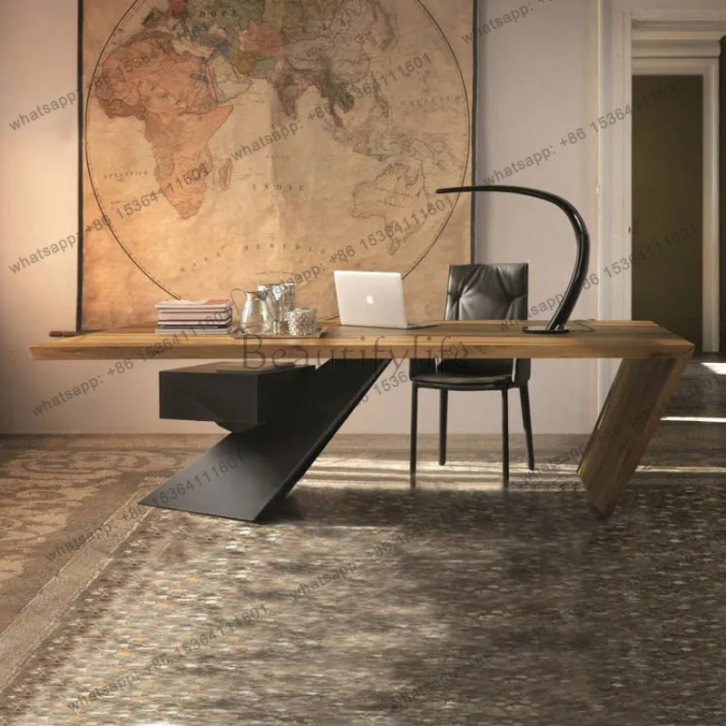 zj.Creative Elegant Auxiliary Office Desk Luxury Laptop Writing Sedentary Computer Desk Study Coffee Scrivania Office Furniture