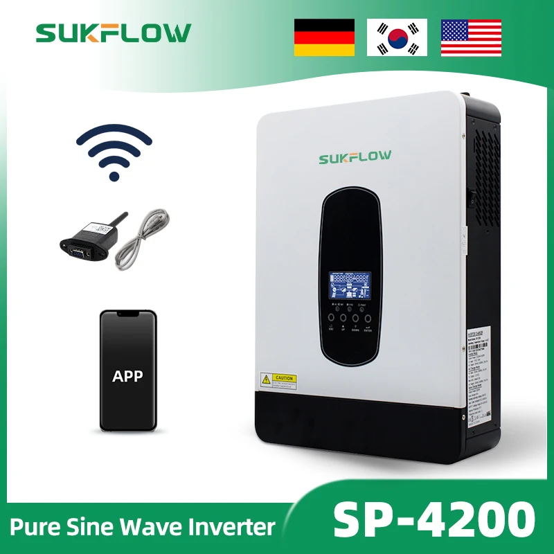 Sukfow SP-4200 4200W Inversor solar e carregador Sistema de armazenamento de energia doméstica Powering dispositivos domésticos