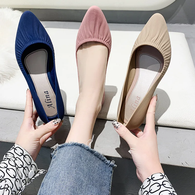 2022 Stretch Ballet Flats Women Mesh Loafers Knitted Moccasin Shallow Flats Casual Single Shoes Driving Sneakers Walk Shoes