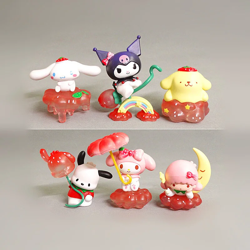 #35 SANRIO Strawberry Style Kuromi Mystery Box Fingrines My Melody Figure Toys Anime Accessory Kawaii Anime Hoom Decoration