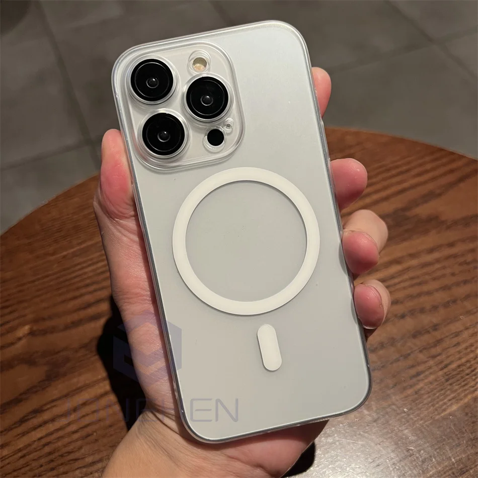 Ультратонкий матовый прозрачный магнитный чехол с беспроводной зарядкой для Magsafe для iPhone 17, Air 15, 14 Plus, 13, 12, 11, 16 Pro Max, задняя крышка для ПК