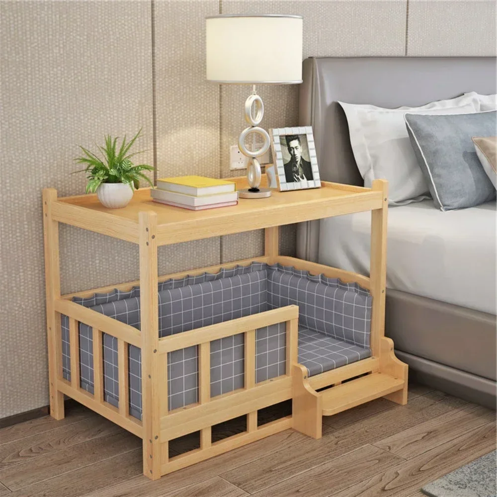 Luxury Durable Eco-Friendly Solid Wood Dog Cat Kennel Large Wooden Pet House A Pet Bed That Can Be Used As A Bedside Table Acces