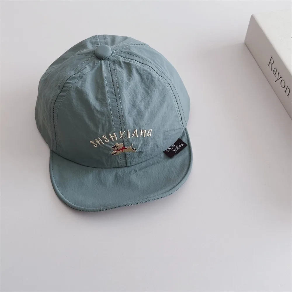 

Korean Style Puppy Baseball Cap Quick-dry Letter Embroidery Summer Kid Sunhat Shading Hat Anti-UV Children's Hat Baby
