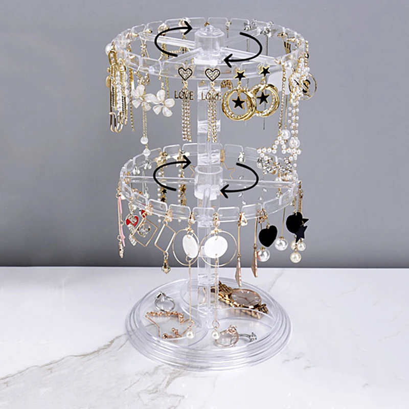 Rotatable Jewelry Display Rack High-End Earring Necklace Bracelet Display Stand For Suspension type Jewelry Support Exhibition