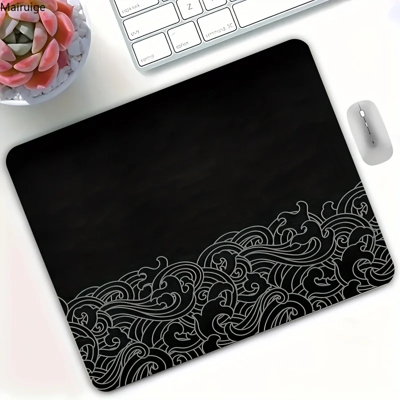 

Маленький дизайн черной волны, коврик для мыши, простой креативный кавайный настольный коврик, коврик, компьютерные аксессуары, коврик для клавиатуры и мыши