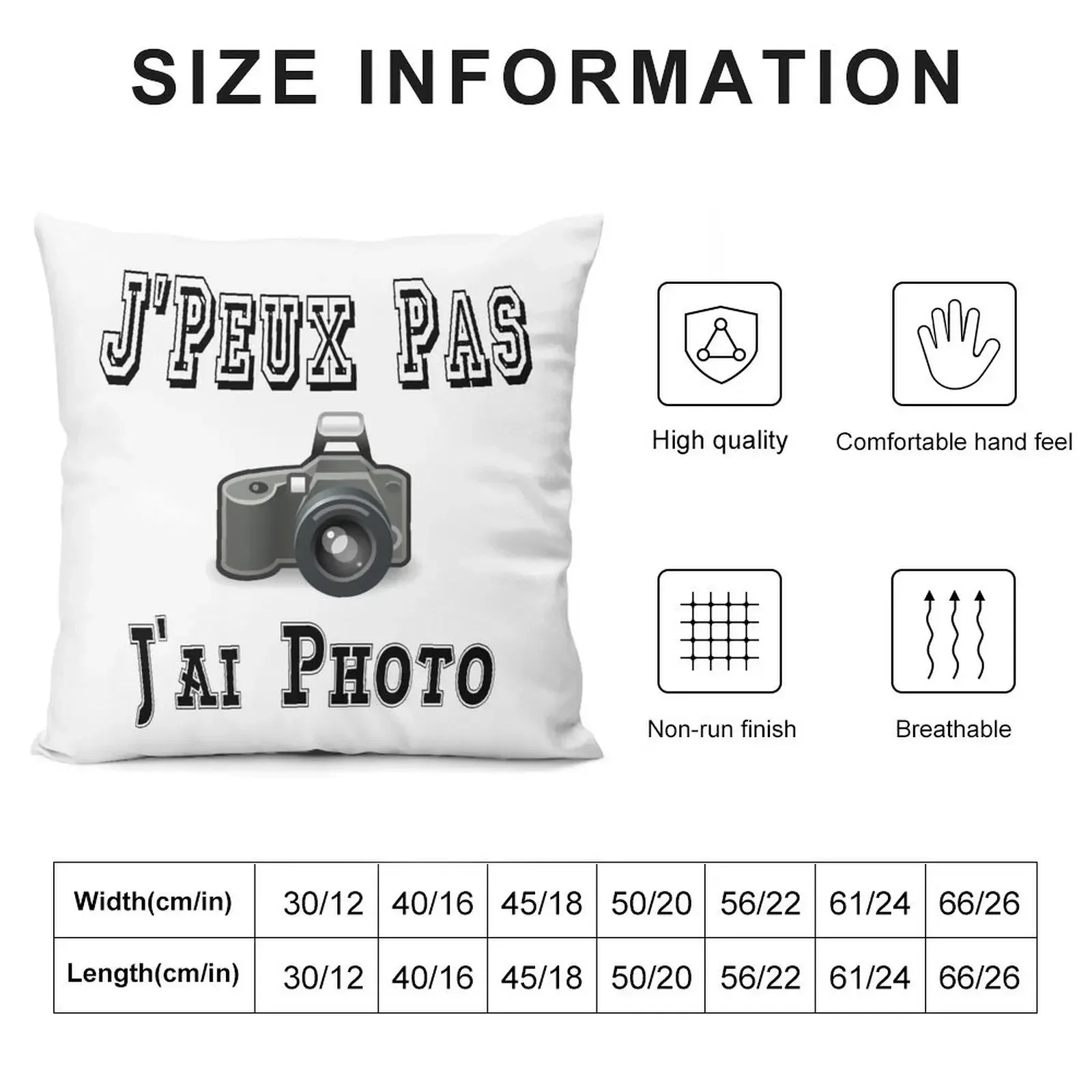 J'Peux Pas J'ai Photo Appareil Photo Reflex Cadeau Humour Throw Pillow ornamental pillows Anime Christmas Pillows pillow