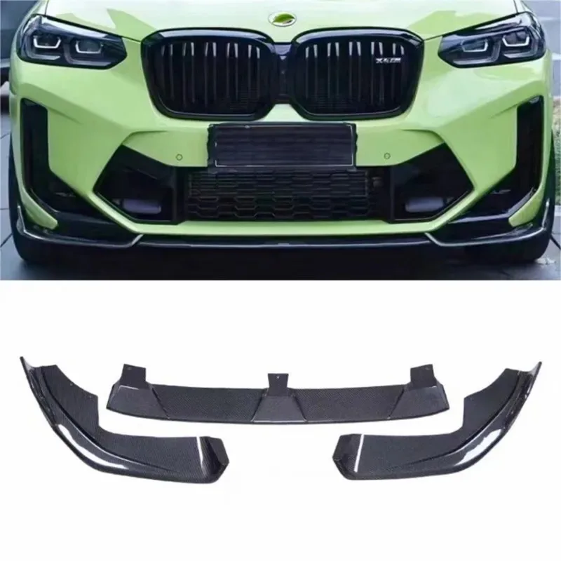

For BMW X3M X4M 2020 2021 2022 2023 2024 ReaI Carbon Fiber Front Bumper Lip Spoiler Kit