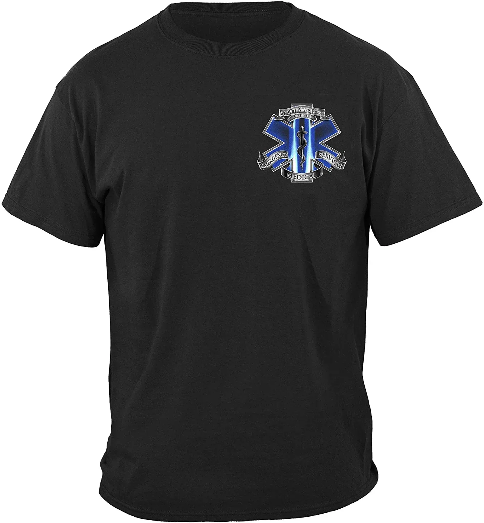 

Never Forget 9-11-01. Star of Life EMS Paramedic T-Shirt 100% Cotton O-Neck Summer Short Sleeve Casual Mens T-shirt Size S-3XL